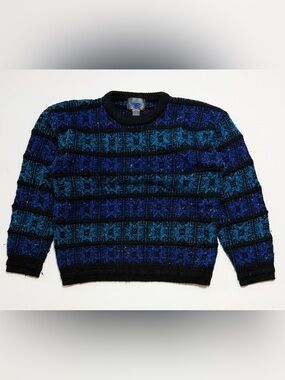 Vintage 90s Etchings L Coogi Style Sweater 3D Textured Knit Cosby